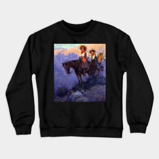 Man and Woman on Horses by Frederic Anderson Crewneck Sweatshirt
